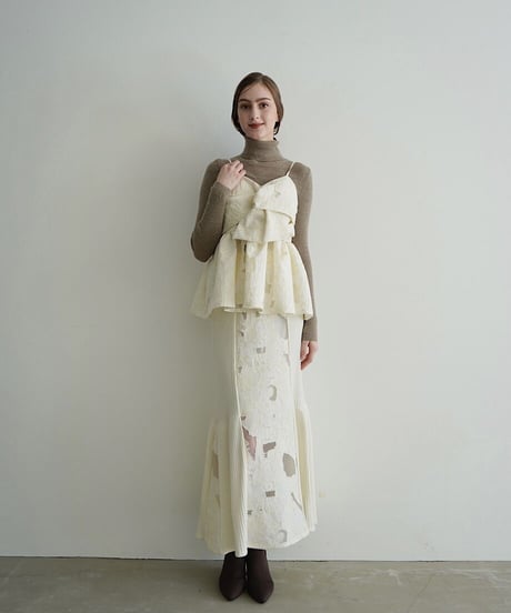 jacquard knit skirt（ivory）