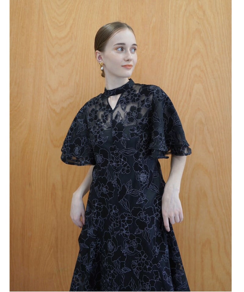 all sheer flower dress（black navy） | 【Acka.】エーシ...