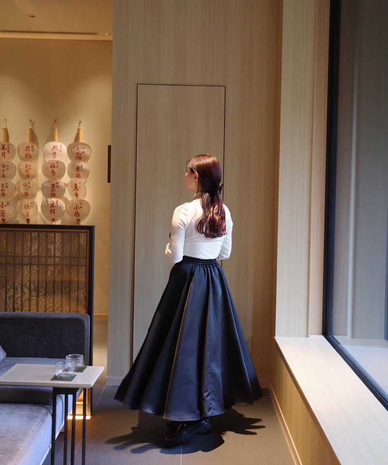 Acka. acka balloon form satin skirt