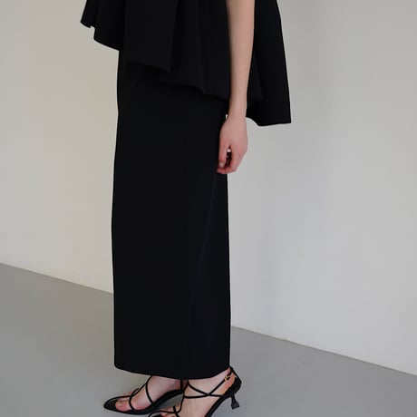 georgette pencil skirt ( black )