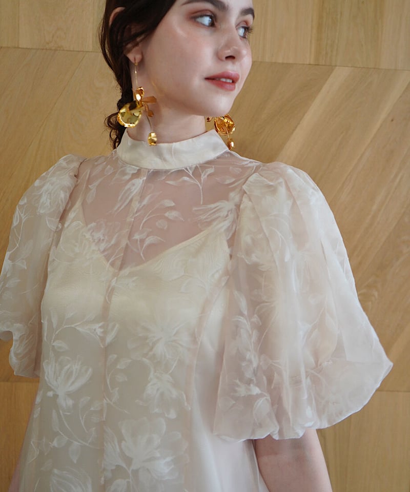 Acka puffy sheer blouse