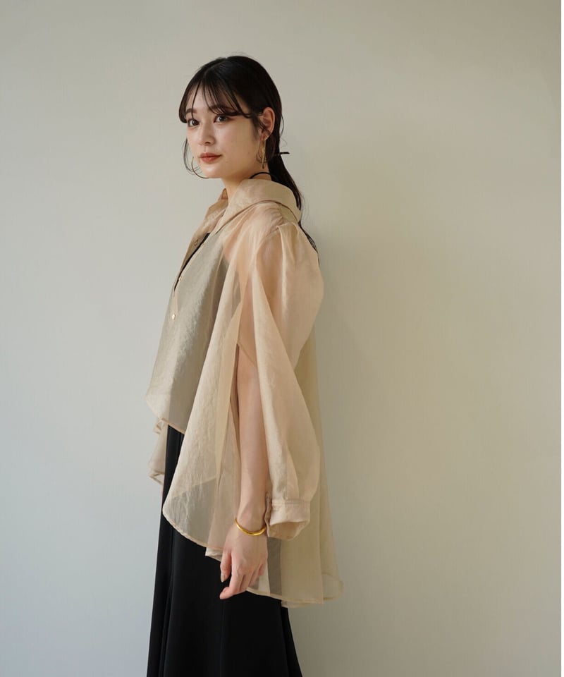 puff sheer shirt ( beige ) | 【Acka.】エーシーケーエー｜公式