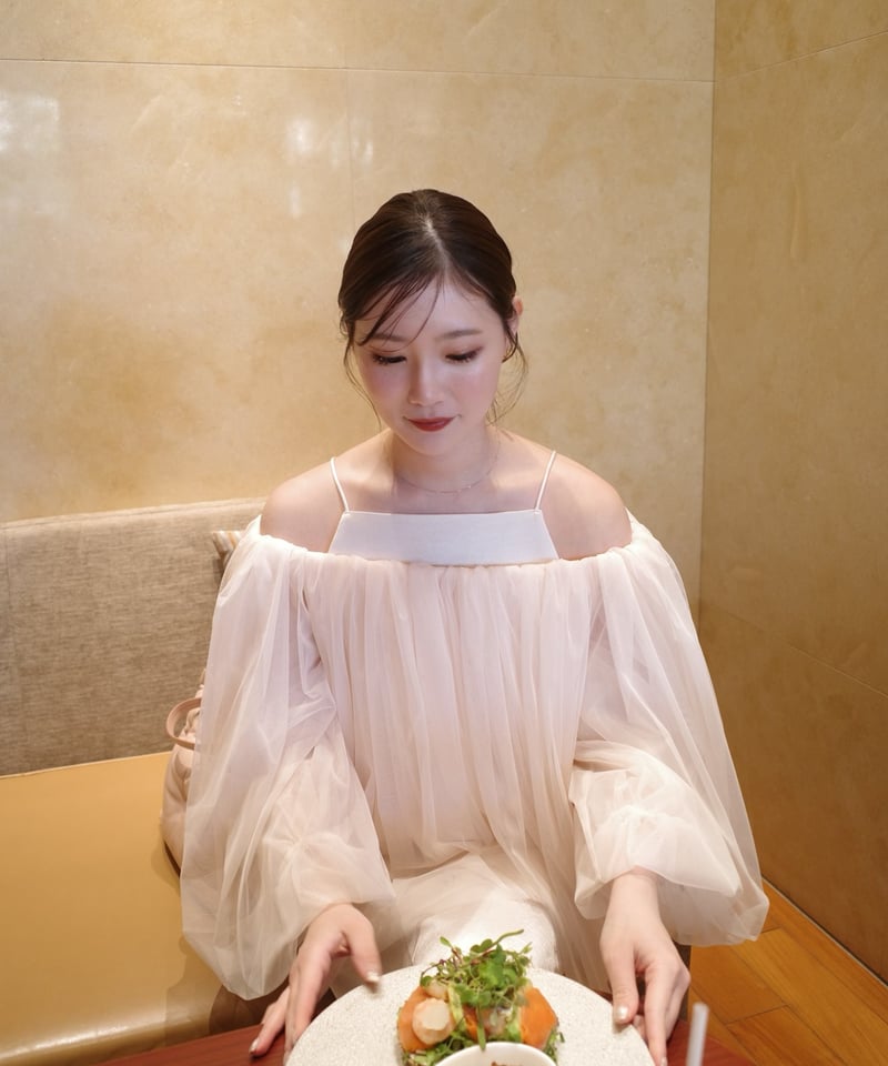 【Acka】 tulle shirring blouse／チュールトップス tulle shirring blouse – Acka online store