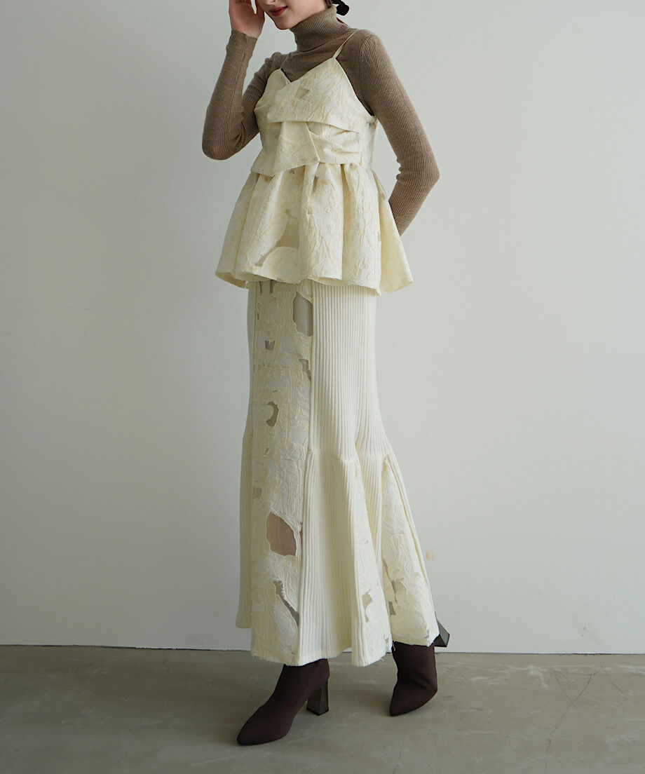 jacquard knit skirt（ivory） | 【Acka.】エーシーケーエー｜公式...