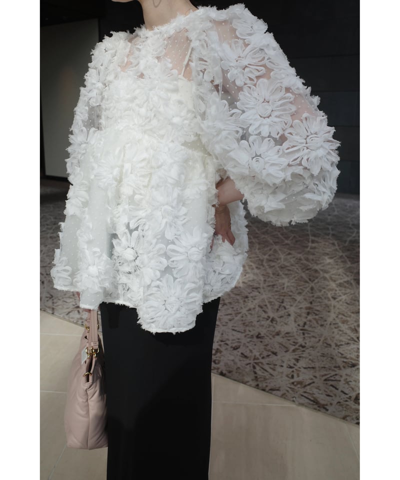⭐️Acka. flower peplum blouse flower peplum blouse – Acka online store