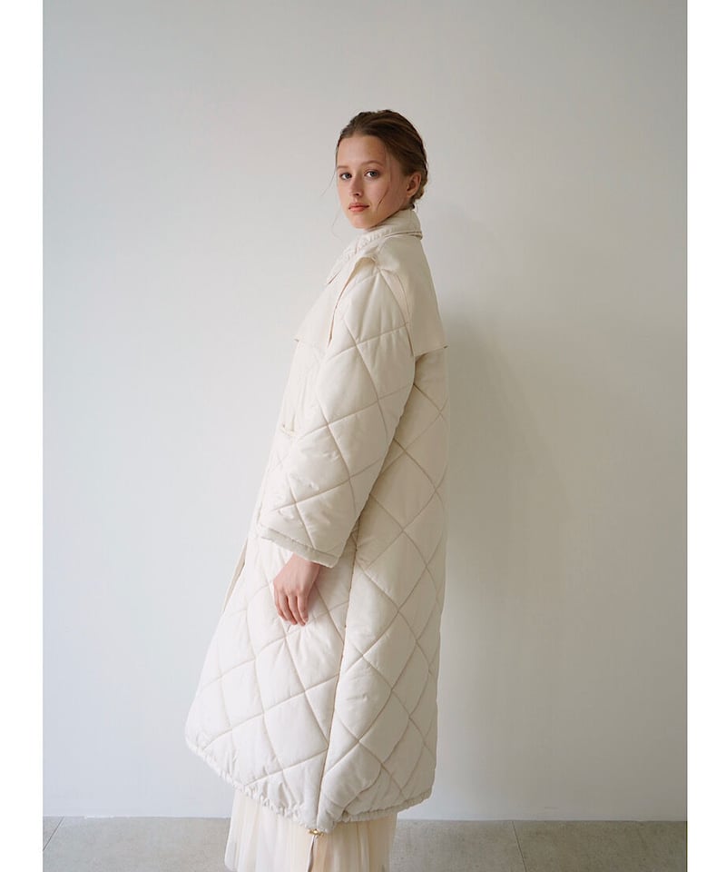 acka long quilting down coat