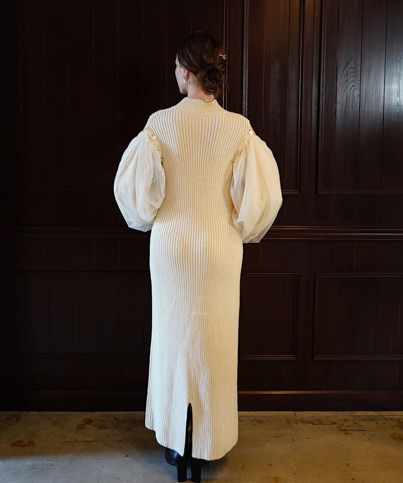 tulle sleeve knit one-piece | 【Acka.】エーシーケーエー|公 tulle sleeve knit one-piece | 【Acka.】エーシーケーエー|公