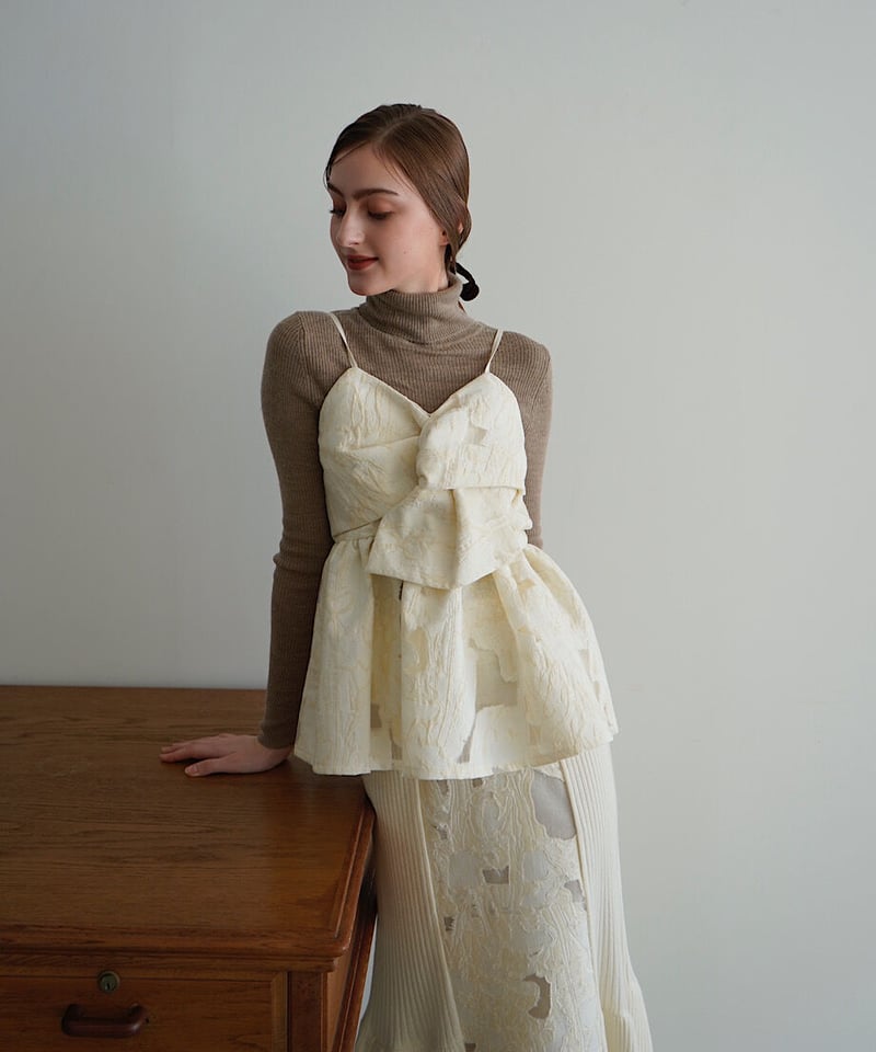 jacquard peplum bustier（ivory） | Acka.｜ エーシーケーエ...