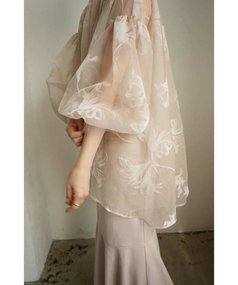 sheer over flare blouse（ivory） | 【Acka.】エーシーケーエ