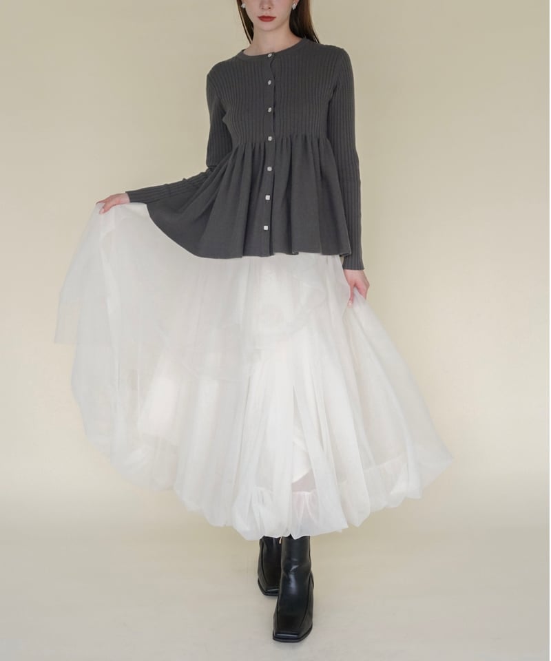 定価以下　acka tiered tulle blouse Acka/ tiered tulle blouse