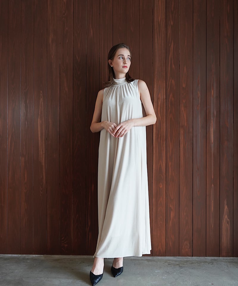 acka velour long dress ivoryデザインo