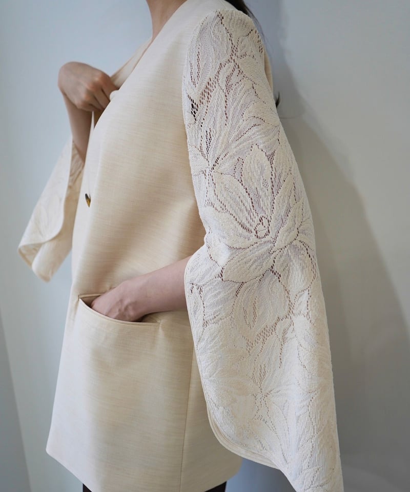 lace sleeve jacket(ivory) | 【Acka.】エーシーケーエー|公式オ lace sleeve jacket(ivory) | 【Acka.】エーシーケーエー|公式オ