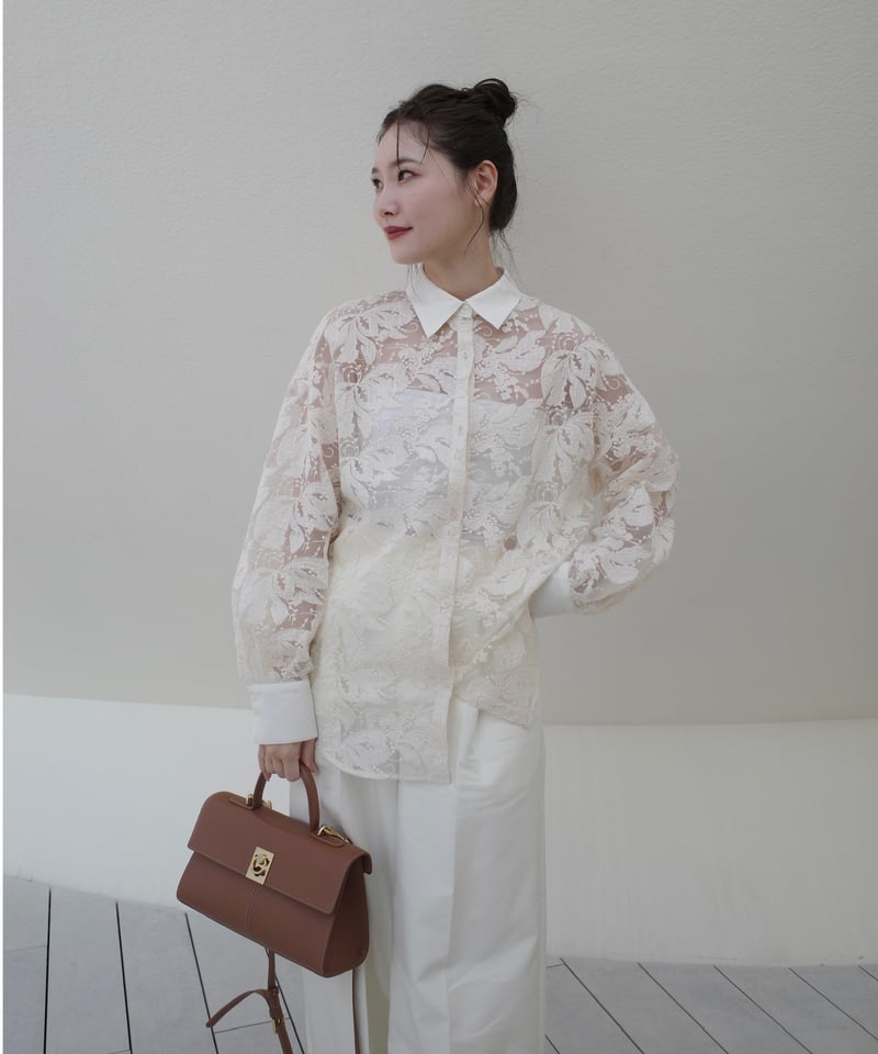 トップス Acka sheer embroidery shirt Acka sheer embroidery shirt