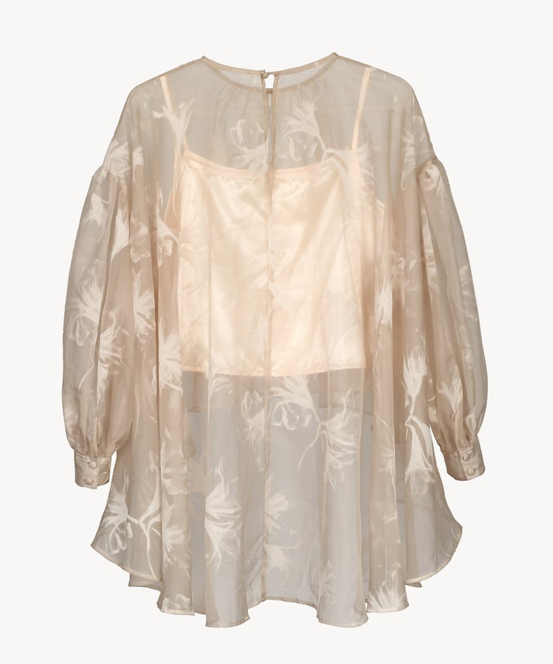 トップス acka sheer over flare blouse Acka】sheer over flare blouse