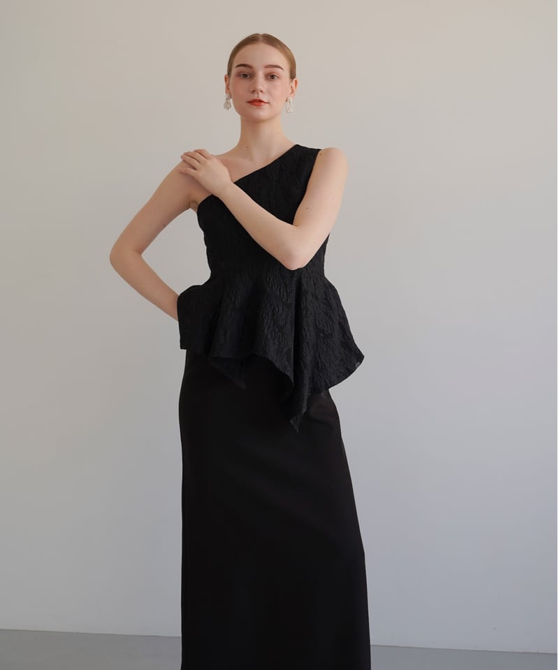 jacquard one shoulder one-piece | Acka.｜ エーシーケー