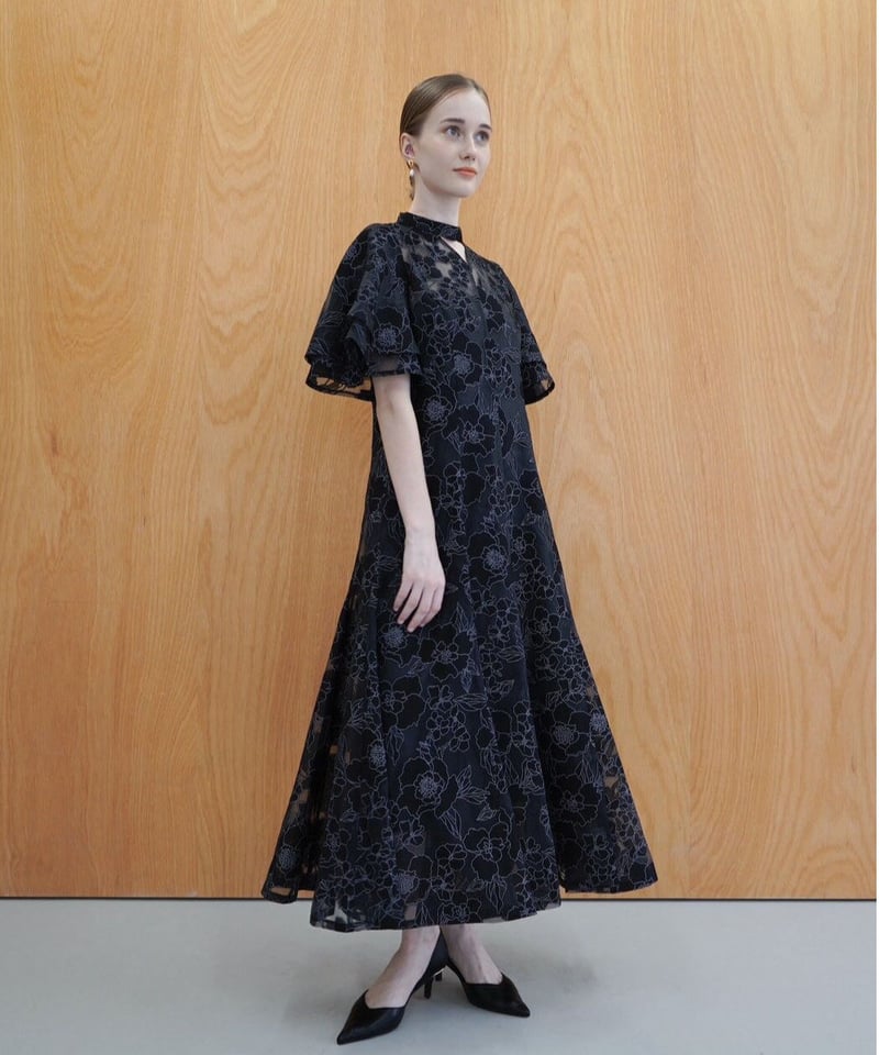 all sheer flower dress（black navy） | 【Acka.】エーシ...