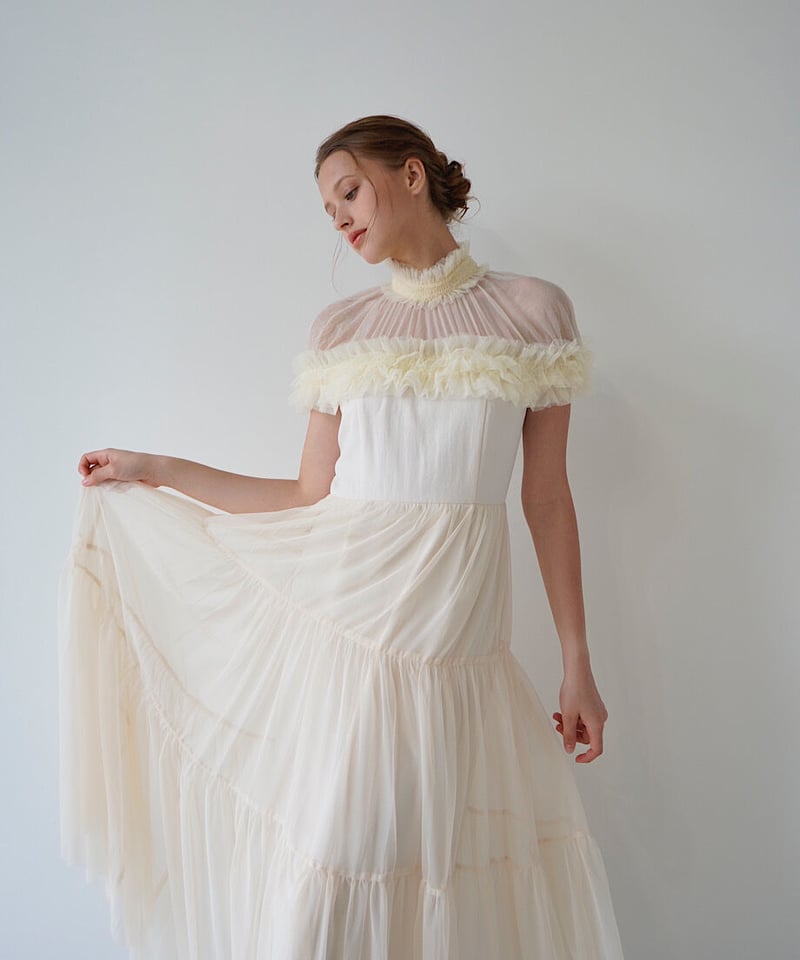 sheer shoulder dress(ivory) | 【Acka.】エーシーケーエー|公 sheer shoulder dress(ivory) | 【Acka.】エーシーケーエー|公