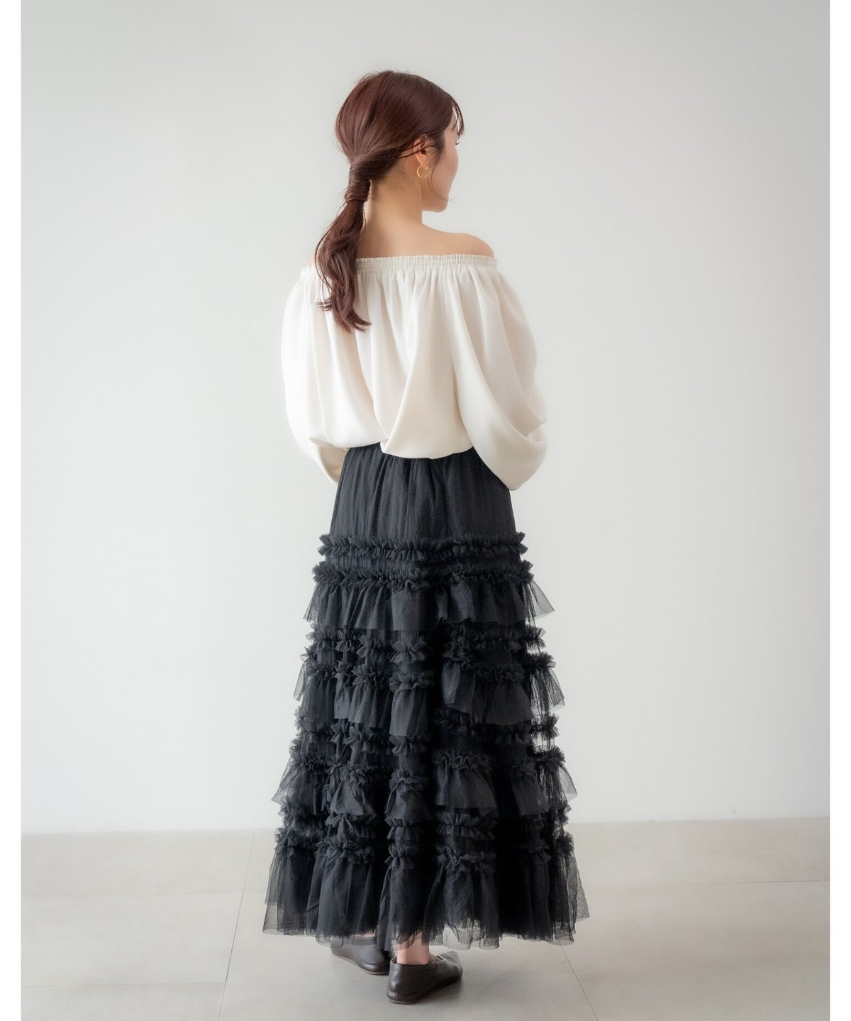 専用acka tulle long skirt blackチュールフリルスカート tulle long skirt – Acka online store