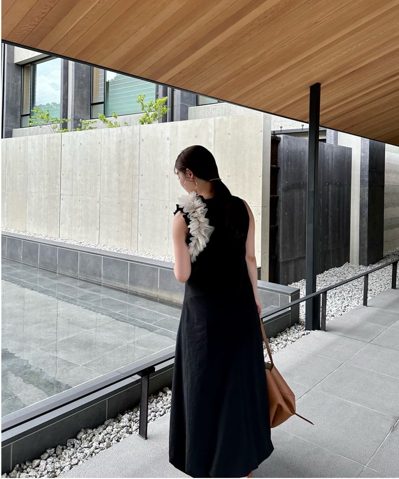 ワンピース Acka. tulle no sleeve one-piece Black Acka tulle no sleeve one-piece ワンピース