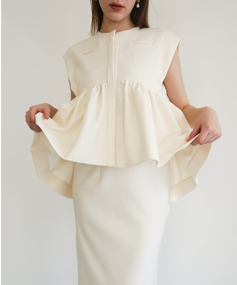 トップス Acka georgette peplum tops Acka georgette peplum tops