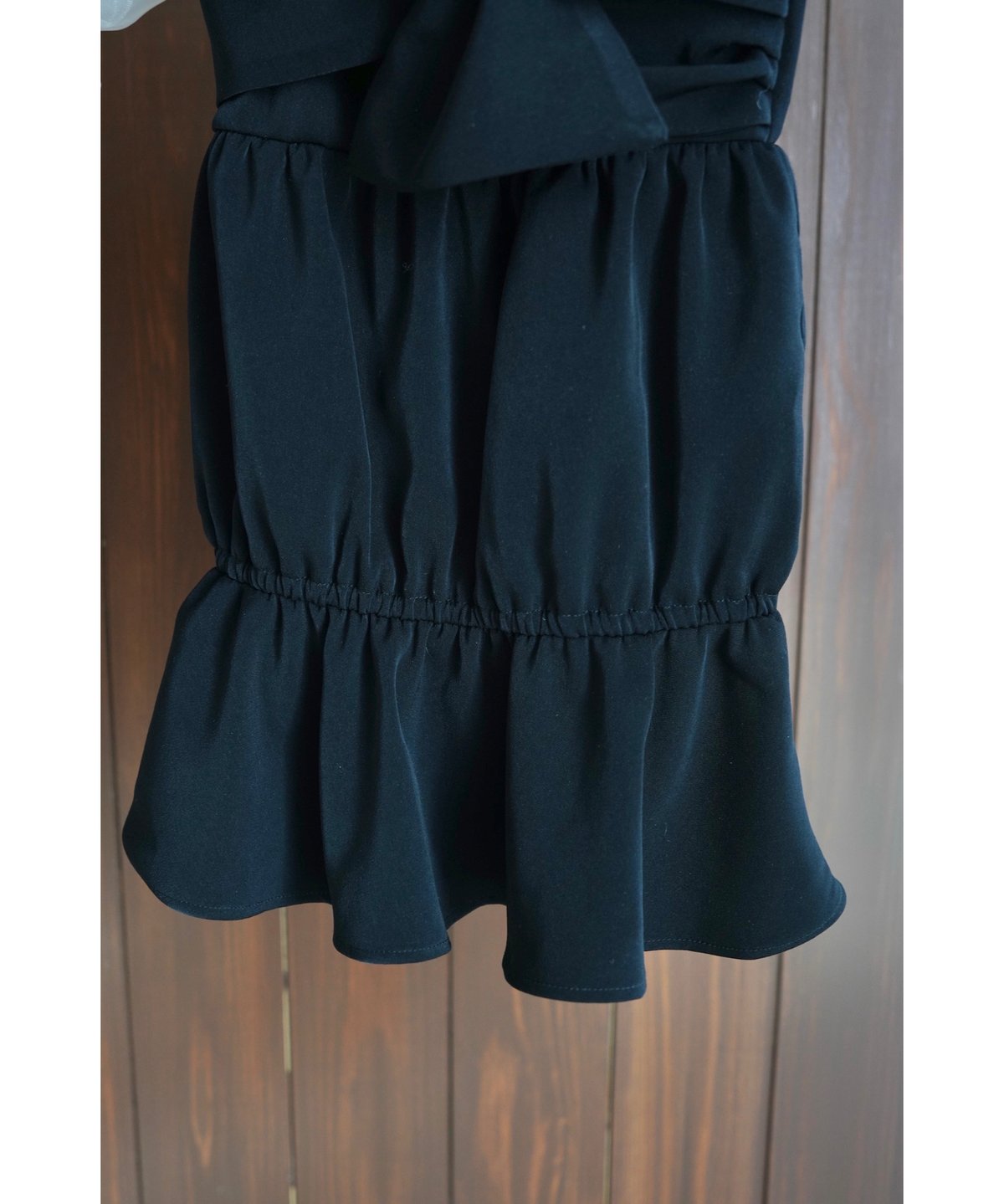 acka】sheer puff dress（black）