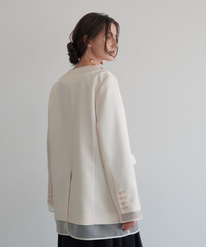【新品タグ付】acka glossy no collar jacket acka glossy no collar jacket ジャケット