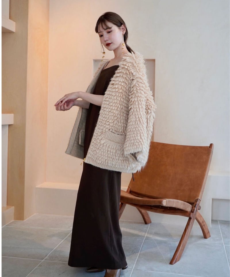 loop knit cardigan ( beige ) | 【Acka.】エーシーケーエー|...
