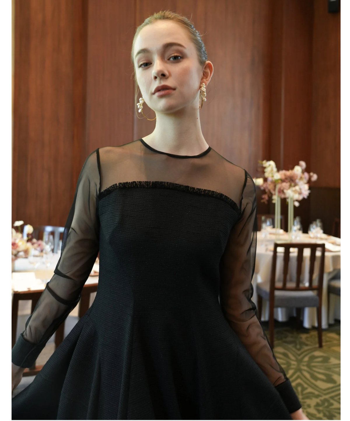 acka sheer tweed cocoon dress 【公式通販】