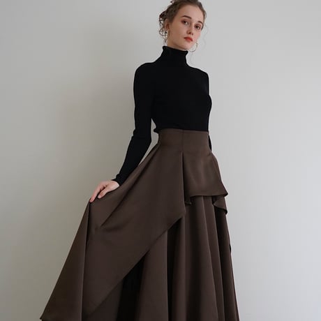balloon satin skirt (brown)