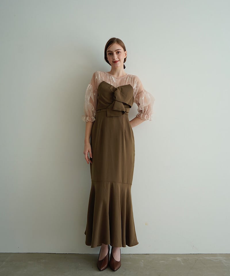 sheer puff dress（brown） | 【Acka.】エーシーケーエー｜公式オンラ