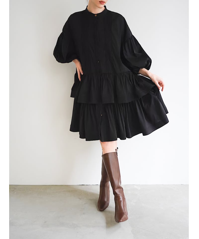 ワンピース acka frill shirt one-piece frill shirt one-piece – Acka online store