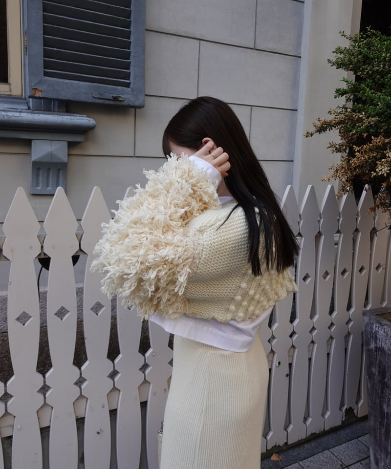 トップス『最終値下げ』【Acka】 fringe short knit