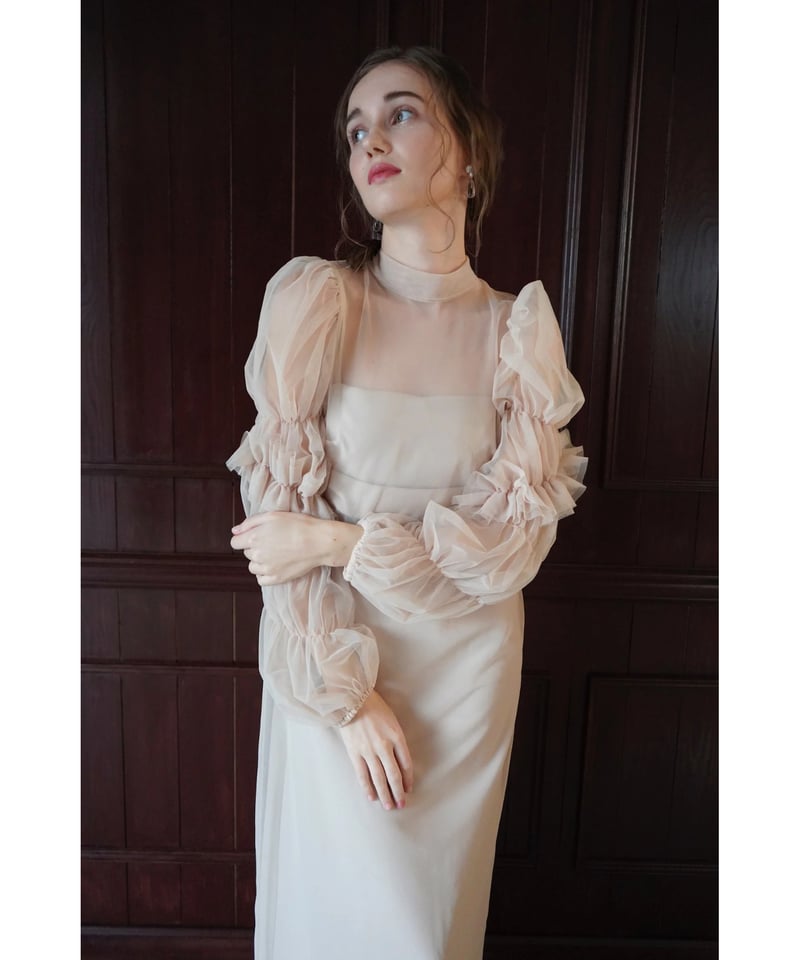 【Acka】tulle sheer one-piece チュールシアーワンピース acka. tulle sheer one-pieceシアーワンピース