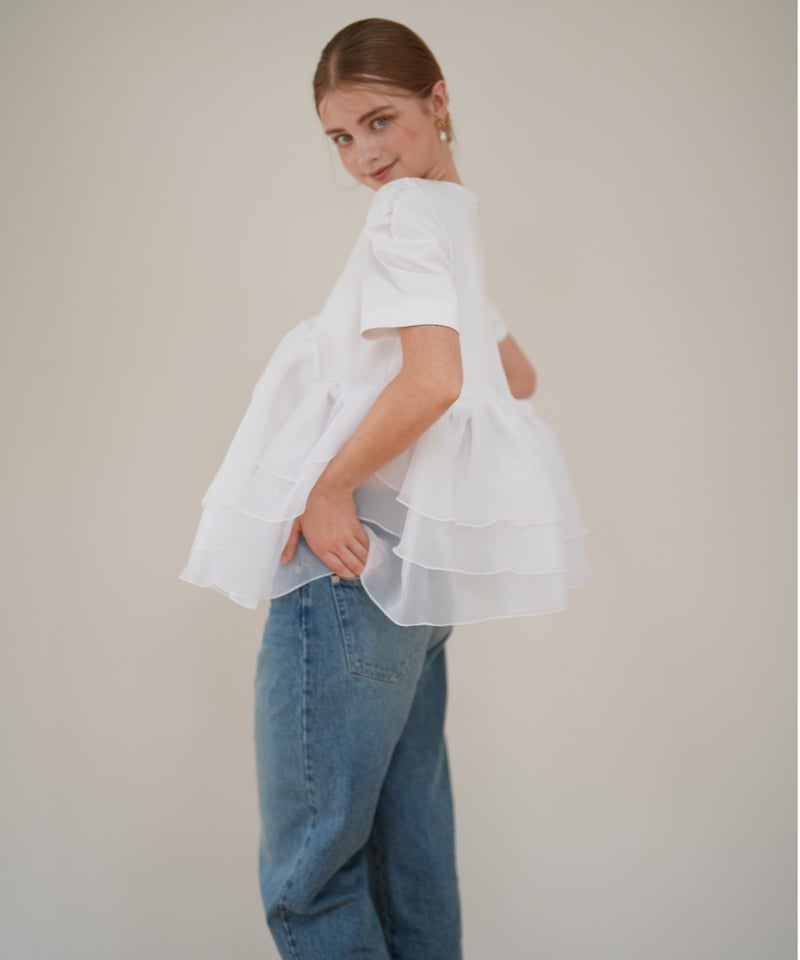 acka tulle peplum tee