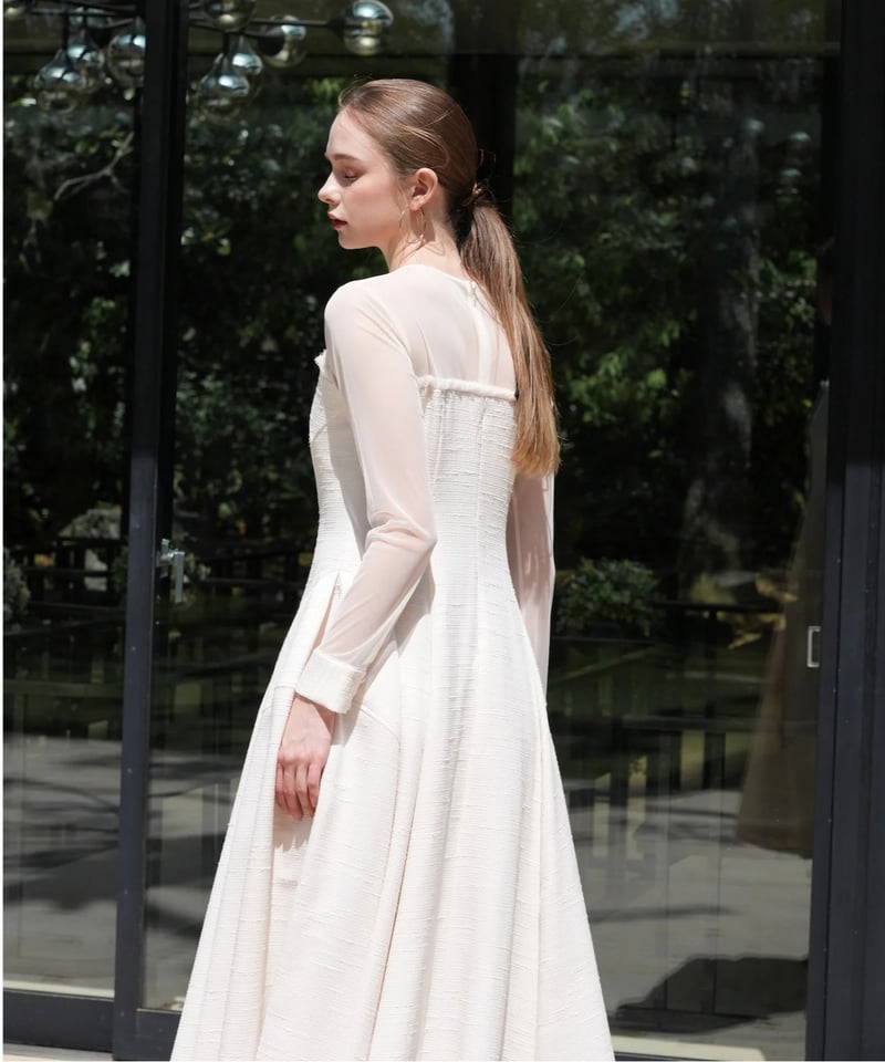sheer tweed cocoon dress | Acka.| エーシーケーエー|公式オン sheer tweed cocoon dress | Acka.| エーシーケーエー|公式オン