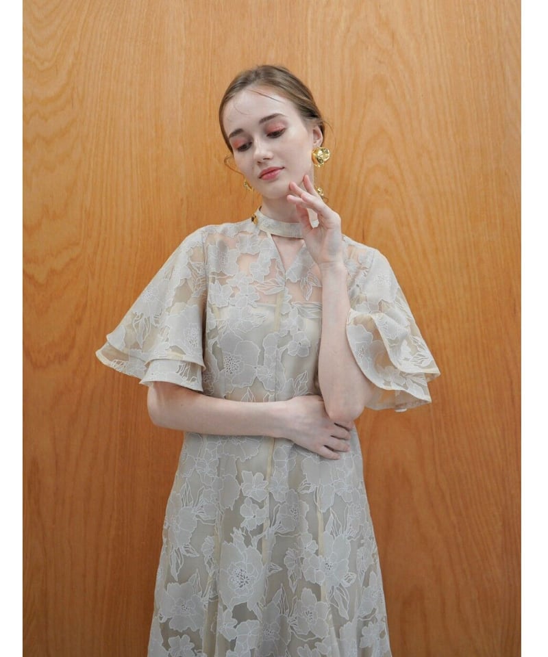 Acka all sheer flower dress