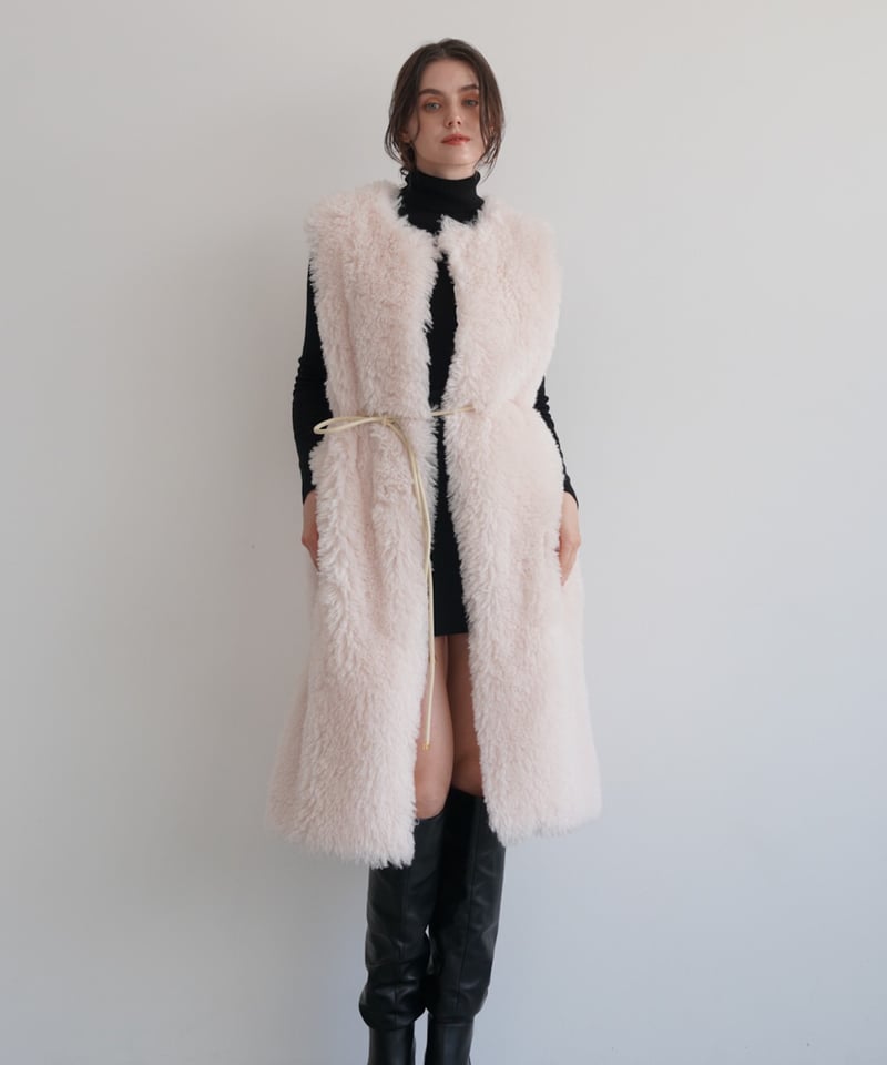 andpal &pal アウターファーベストcrimp Fur vest