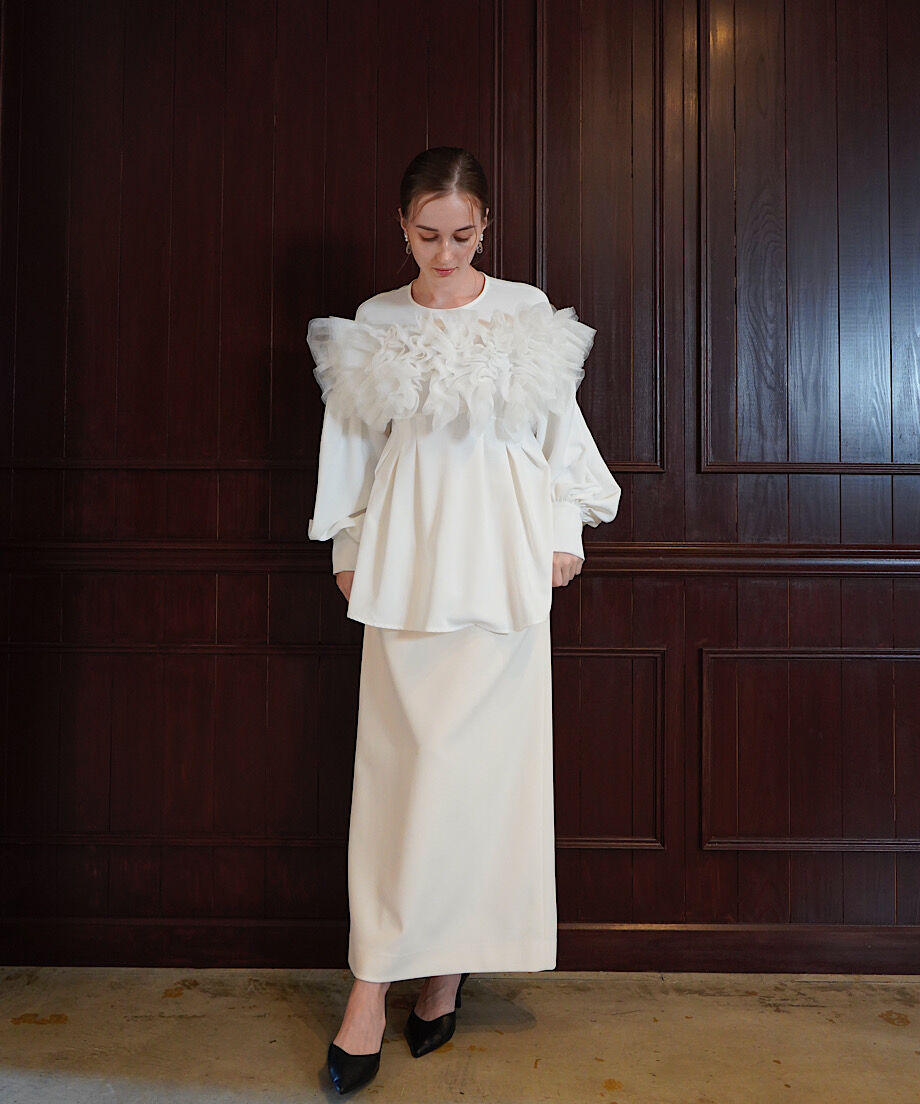 tulle off shoulder blouse | Acka.| エーシーケーエー|公式オ tulle off shoulder blouse | Acka.| エーシーケーエー|公式オ