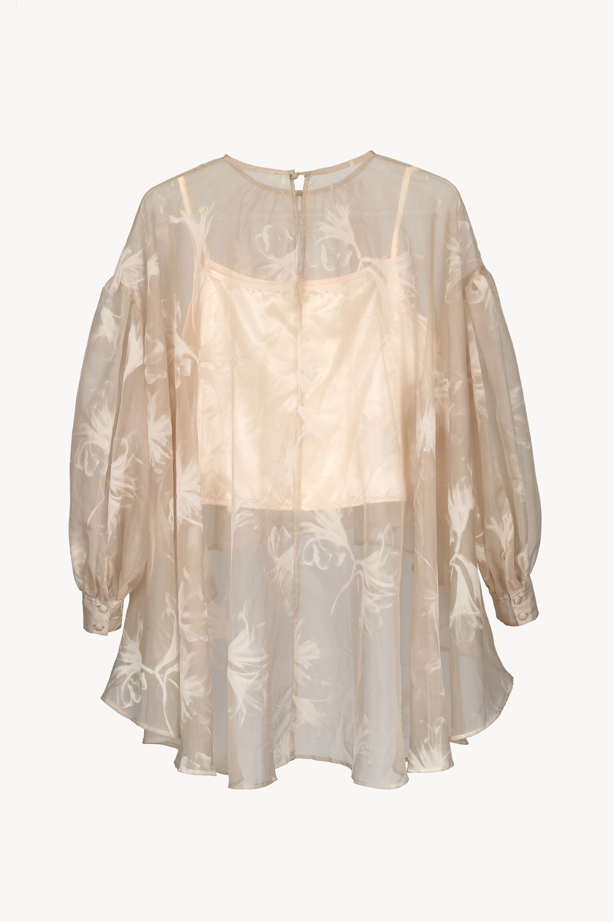 Acka sheer over flare blouse タグ付き未使用袖丈48cm