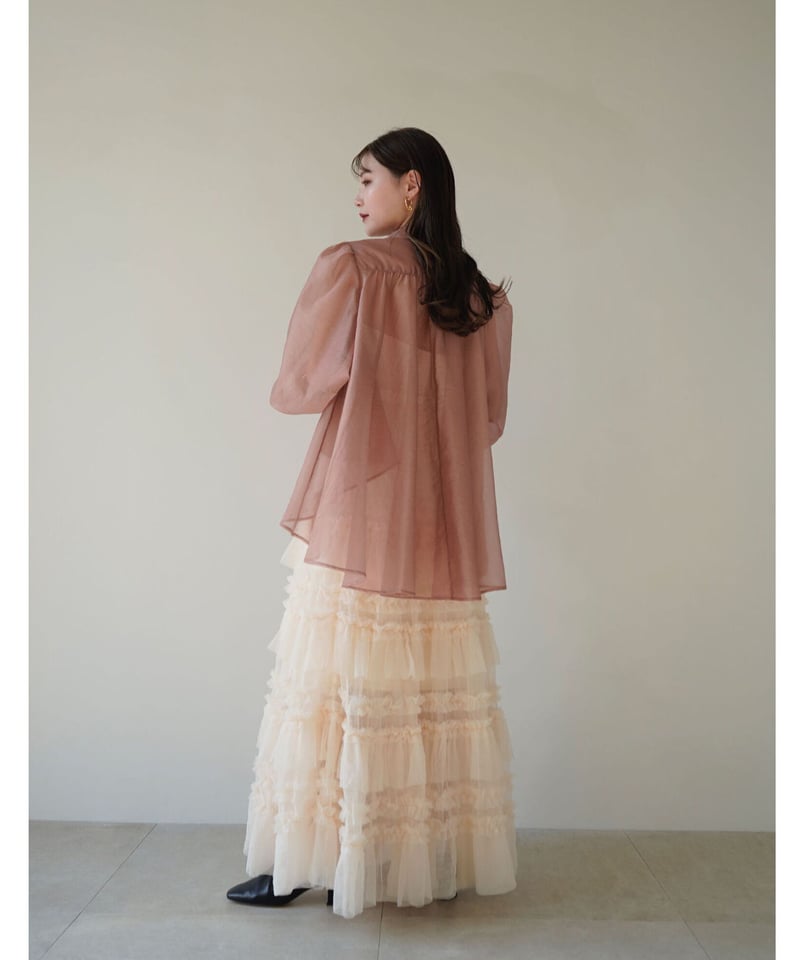 acka slit sheer shirt