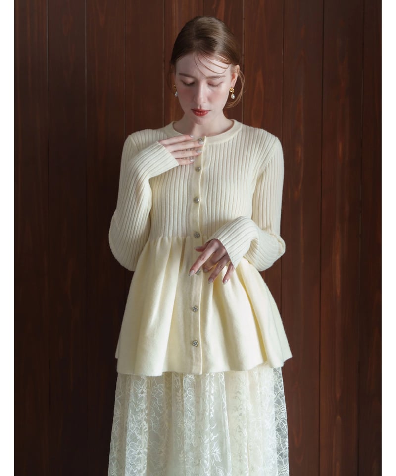 peplum knit cardigan | Acka.| エーシーケーエー|公式 peplum knit cardigan | Acka.| エーシーケーエー|公式