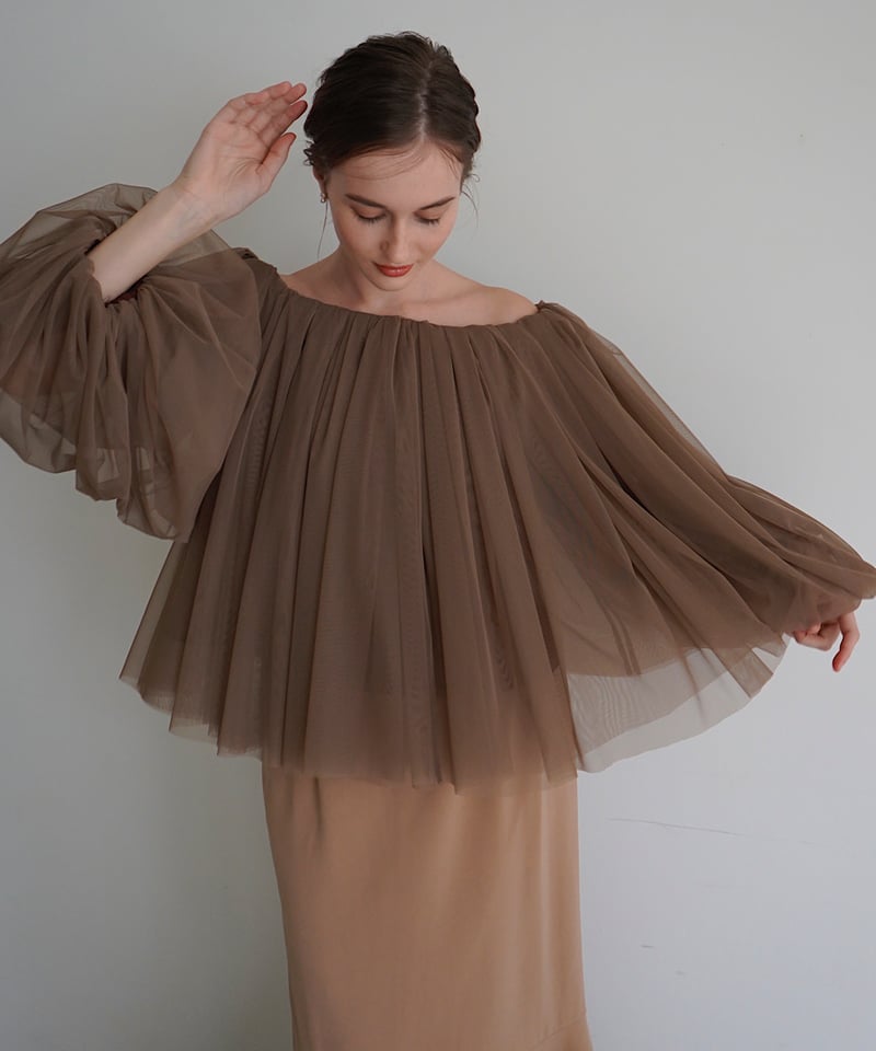 【Acka】 tulle shirring blouse／チュールトップス tulle shirring blouse – Acka online store