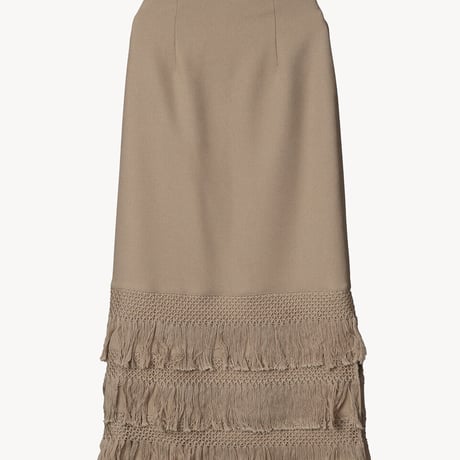 fringe long skirt（brown）