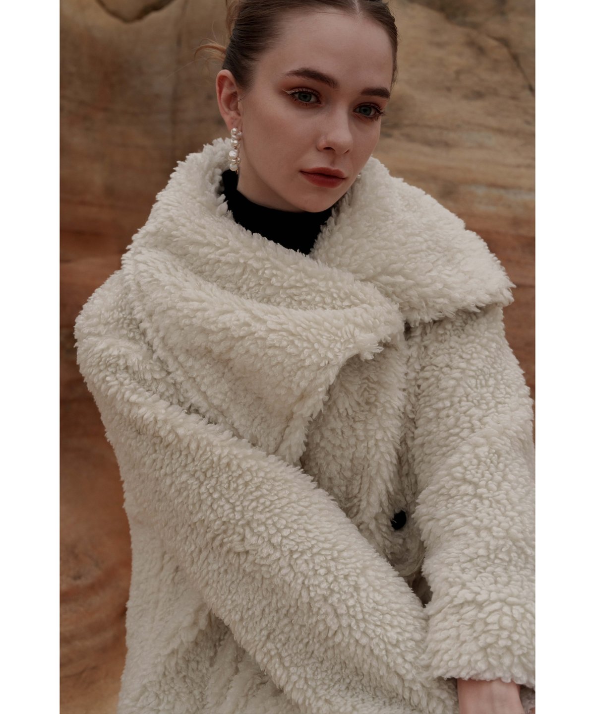 layered collar boa coat
