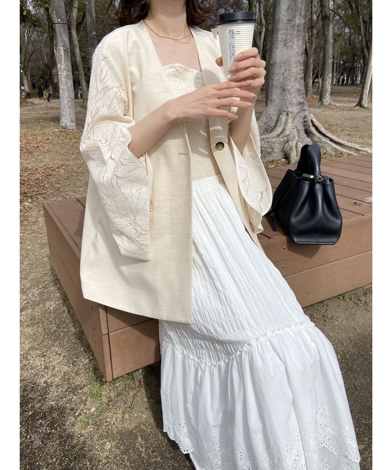 lace sleeve jacket（ivory） | 【Acka.】エーシーケーエー｜公式オ...