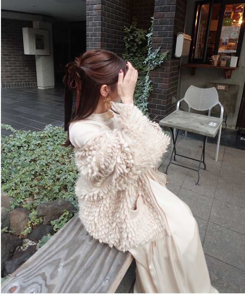 loop knit cardigan ( beige ) | 【Acka.】エーシーケーエー｜...