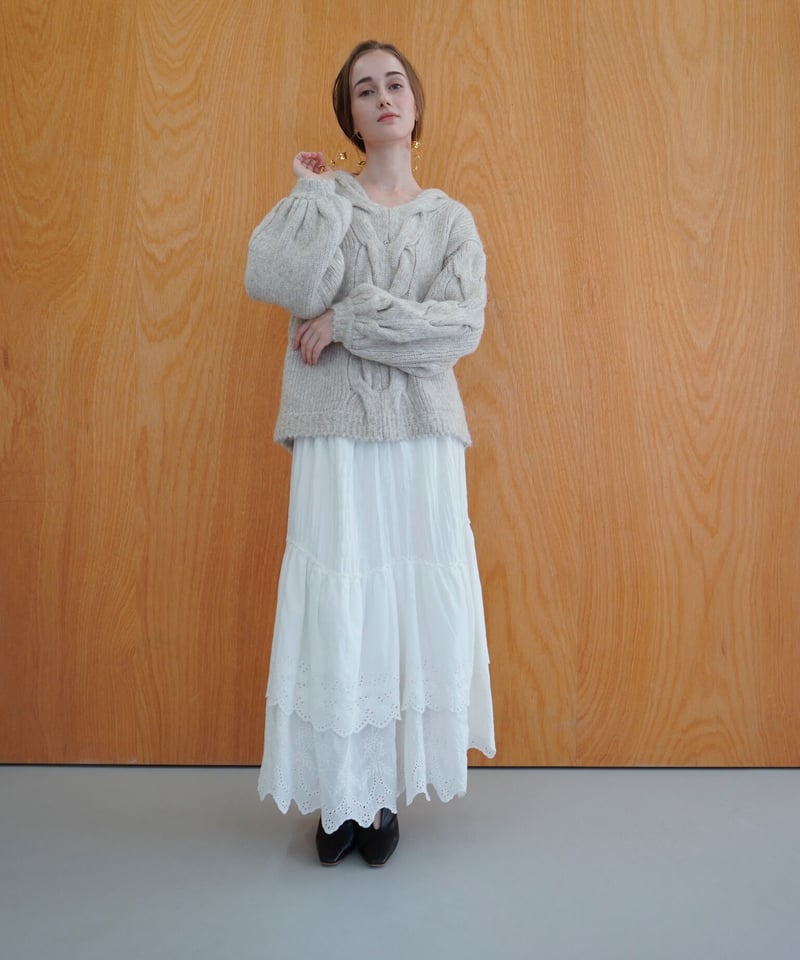 cotton lace skirt（white） | 【Acka.】エーシーケーエー｜公式オン