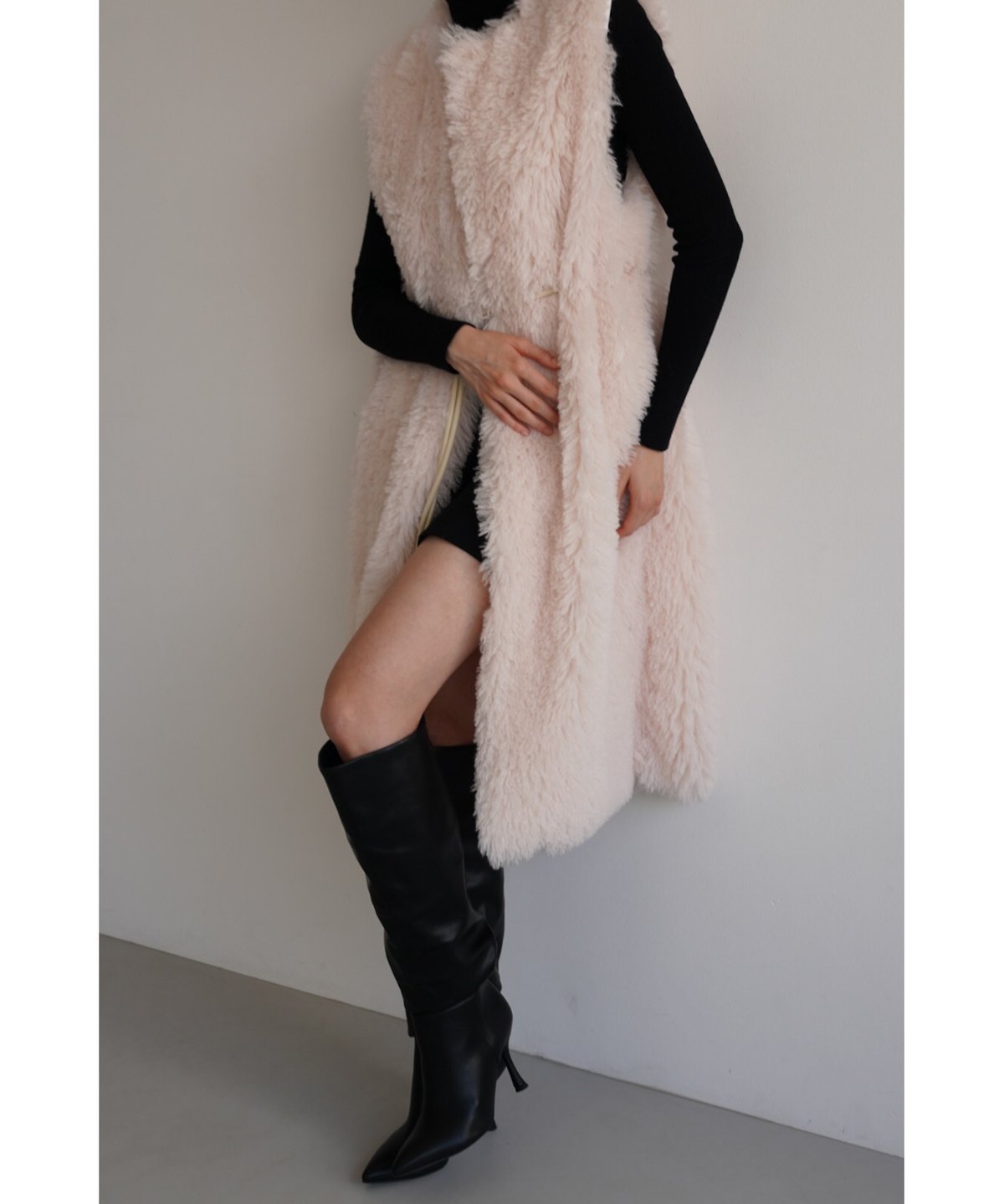 Acka. fur long vest ファーロングベスト