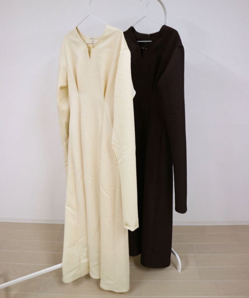 Acka arm slit one-piece - ロングワンピース