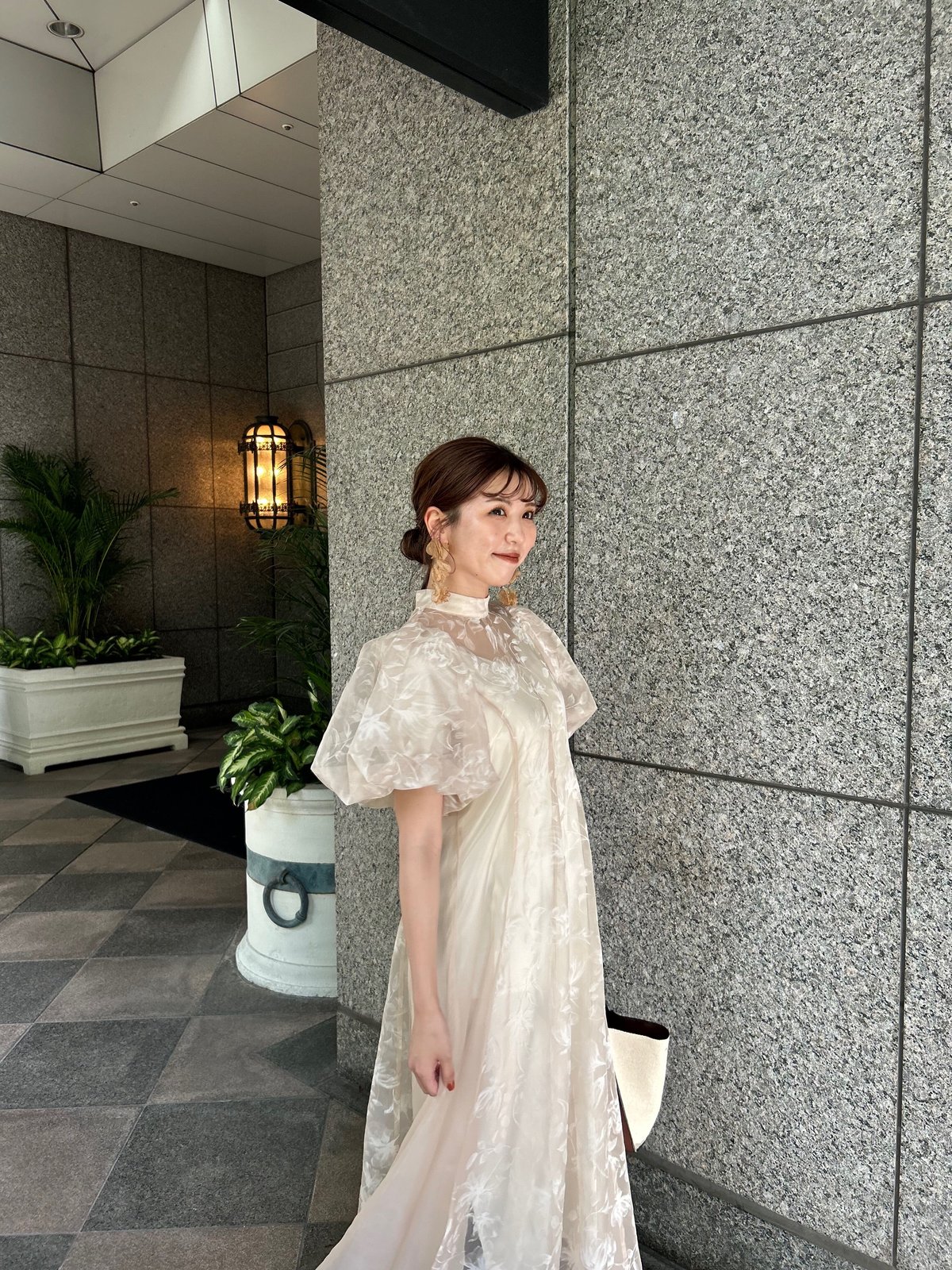 【美品/size1】Acka all sheer flower dress 1サイズ】puffy sheer flower dress (black) Acka.（エーシー